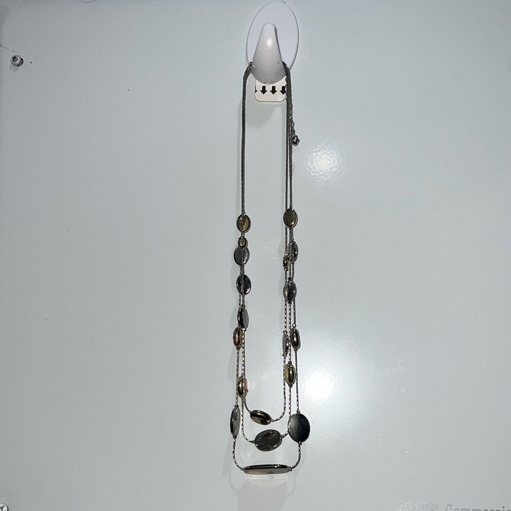 Silver and Black Beaded Necklace
